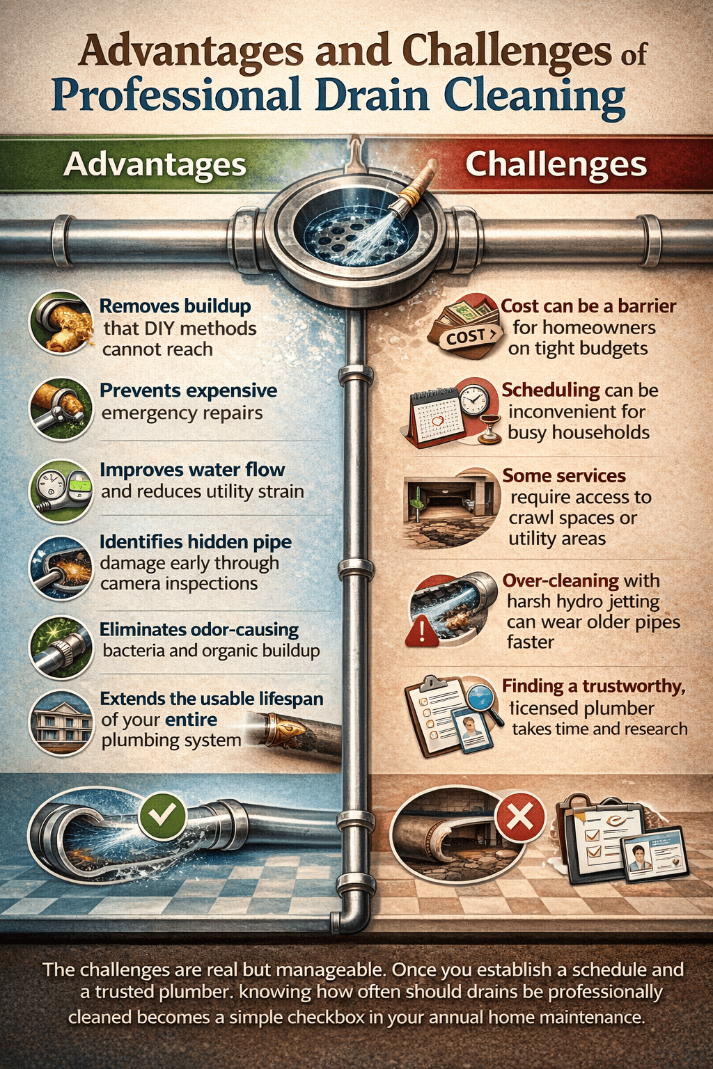 Advantages and Challenges of Professional Drain Cleaning