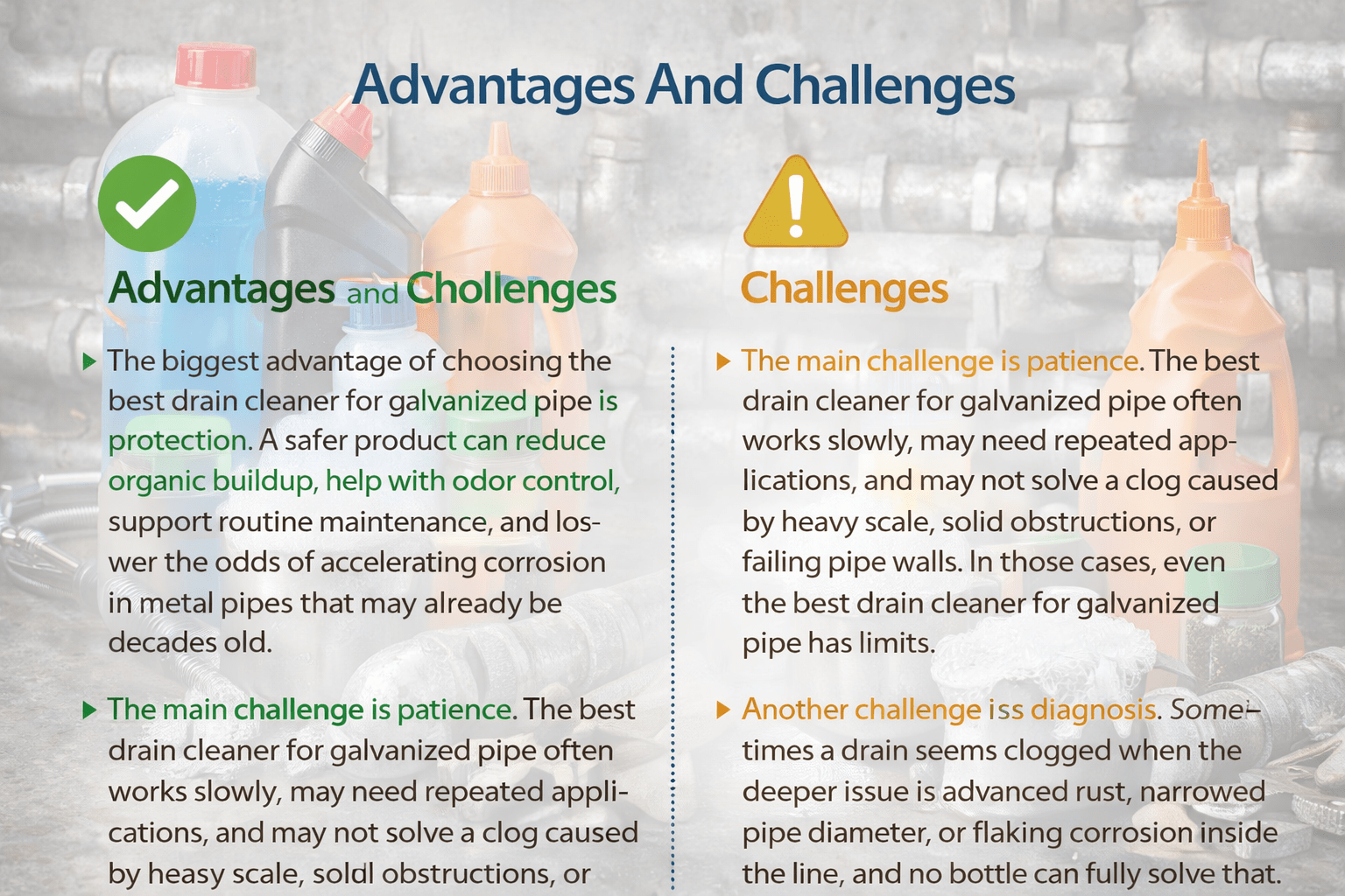 Advantages And Challenges best drain cleaner for galvanized pipe (5)